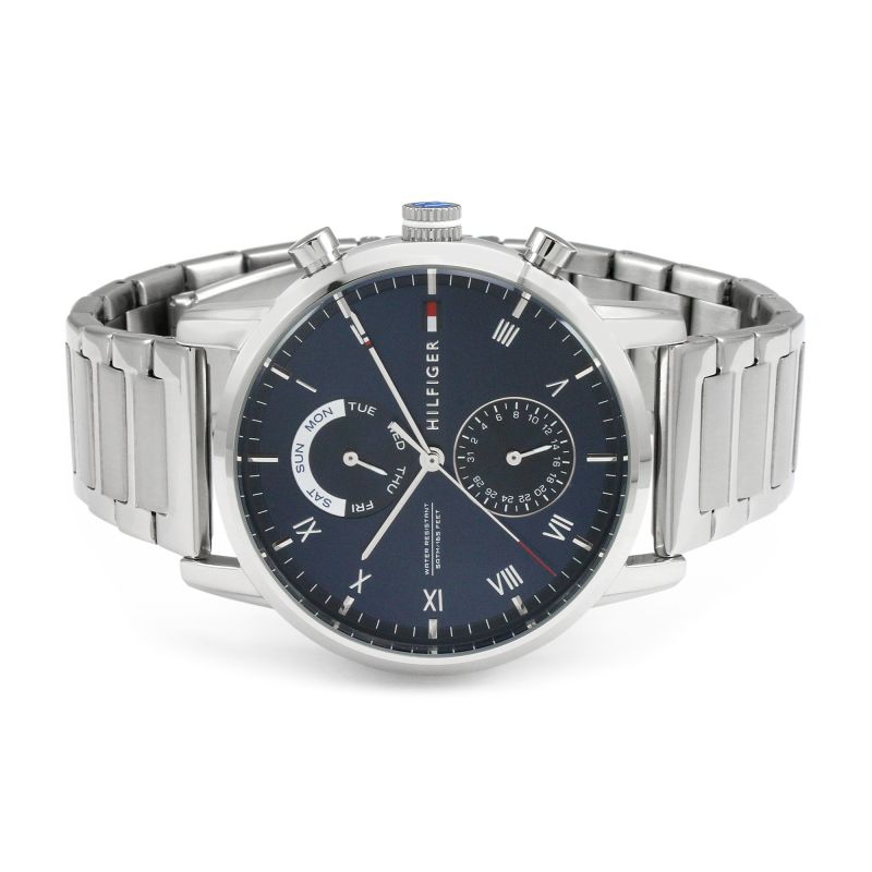 Tommy Hilfiger Kane Blue Dial Silver Steel Strap Watch for Men - 1710401