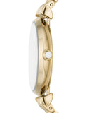 Emporio Armani Gianni T Bar Analog Crystals Gold Dial Gold Steel Strap Watch For Women - AR11608