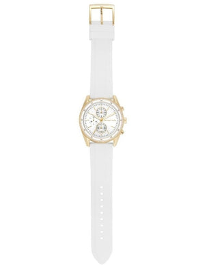 Michael Kors Hadyn Chronograph White Dial White Rubber Strap Watch for Women - MK7484