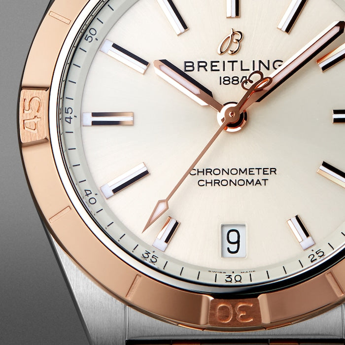 Breitling Chronomat Automatic 36 White Dial Two Tone Steel Strap Watch for Women - U10380101A1U1