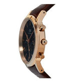 Daniel Wellington Iconic Chronograph Blue Dial Brown Leather Strap Watch For Men - DW00100639