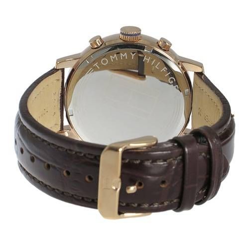 Tommy Hilfiger Aiden Quartz Blue Dial Brown Leather Strap Watch for Men - 1791308