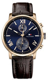 Tommy Hilfiger Aiden Quartz Blue Dial Brown Leather Strap Watch for Men - 1791308