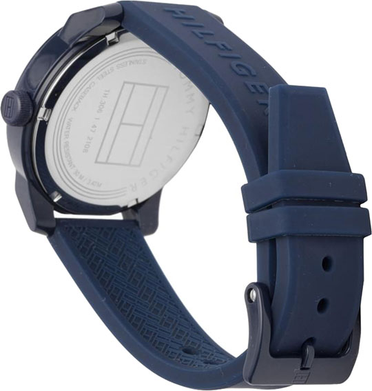 Tommy Hilfiger Denim Quartz Blue Dial Blue Rubber Strap Watch for Men - 1791322