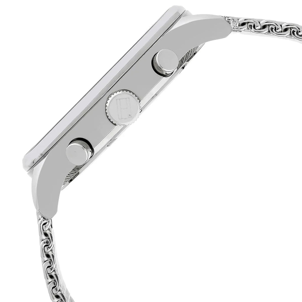 Tommy Hilfiger Chase Quartz Grey Dial Silver Mesh Bracelet Watch For Men - 1791484
