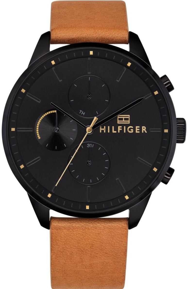 Tommy Hilfiger James Quartz Black Dial Brown Leather Strap Watch For M