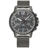 Tommy Hilfiger Deacon Multifunction Black Dial Black Mesh Bracelet Watch for Men - 1791546