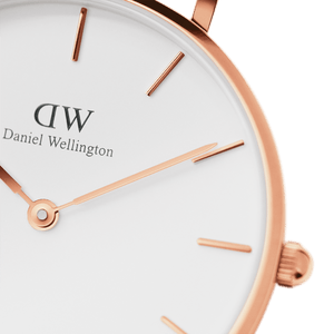 Daniel Wellington Petite White Dial White Leather Strap Watch For Women - DW00100249