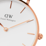 Daniel Wellington Petite White Dial White Leather Strap Watch For Women - DW00100249