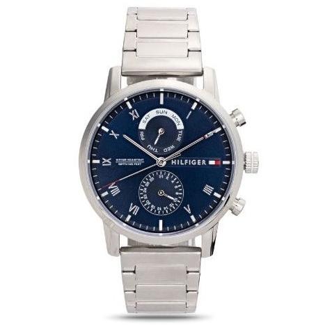 Tommy Hilfiger Kane Blue Dial Silver Steel Strap Watch for Men - 1710401