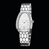 Bvlgari Serpenti Seduttori Diamonds Silver Dial Silver Steel Strap Watch for Women - SERPENTI103361
