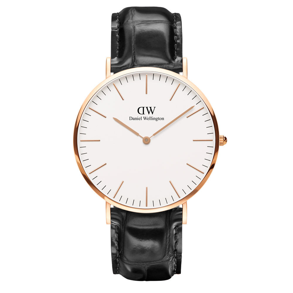 Daniel Wellington Classic Reading White Dial Black Leather Strap Watch For Men - DW00100014