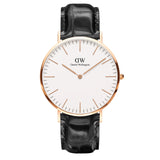 Daniel Wellington Classic Reading White Dial Black Leather Strap Watch For Men - DW00100014