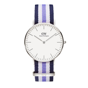 Daniel Wellington Classic Trinity White Dial Three Tone Nylon Strap Watch For Women - 0609DW