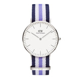 Daniel Wellington Classic Trinity White Dial Three Tone Nylon Strap Watch For Women - 0609DW