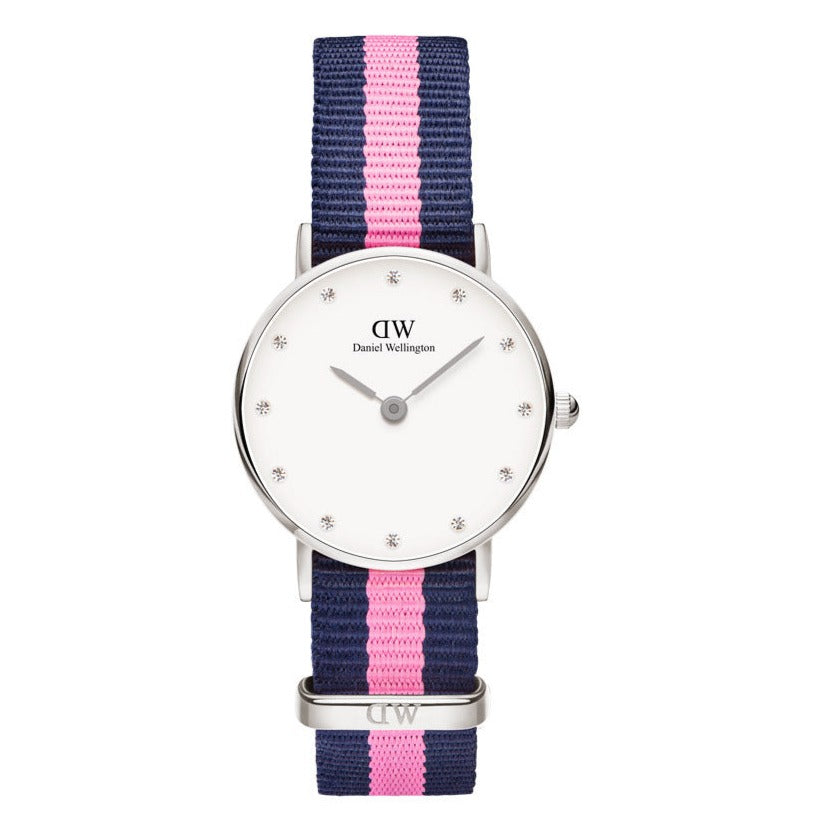 Daniel Wellington Classy Winchester White Dial Two Tone NATO Strap Watch For Women - DW00100073