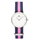 Daniel Wellington Classy Winchester White Dial Two Tone NATO Strap Watch For Women - DW00100073