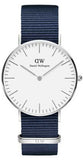 Daniel Wellington Classic Bayswater White Dial Blue NATO Strap Watch For Women - DW00100280