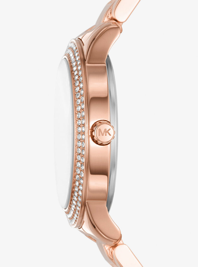 Michael Kors Tibby Pave Rose Gold Dial Rose Gold Steel Strap Watch for Women - MK1058