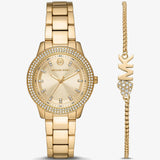 Michael Kors Tibby Pave Gold Dial Gold Steel Strap Watch for Women - MK1057