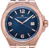 Maurice Lacroix Aikon Limited Edition Blue Dial Blue Leather Strap Watch For Men - AI6008-BRZ01-420-1
