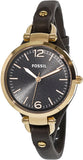 Fossil Georgia Smoke Grey Dial Grey Leather Strap Watch for Women - ES3077