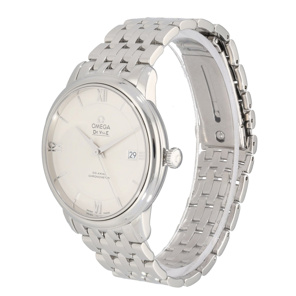 Omega De Ville Prestige Co-Axial Silver Dial Silver Steel Strap Watch for Men - 424.10.40.20.02.003