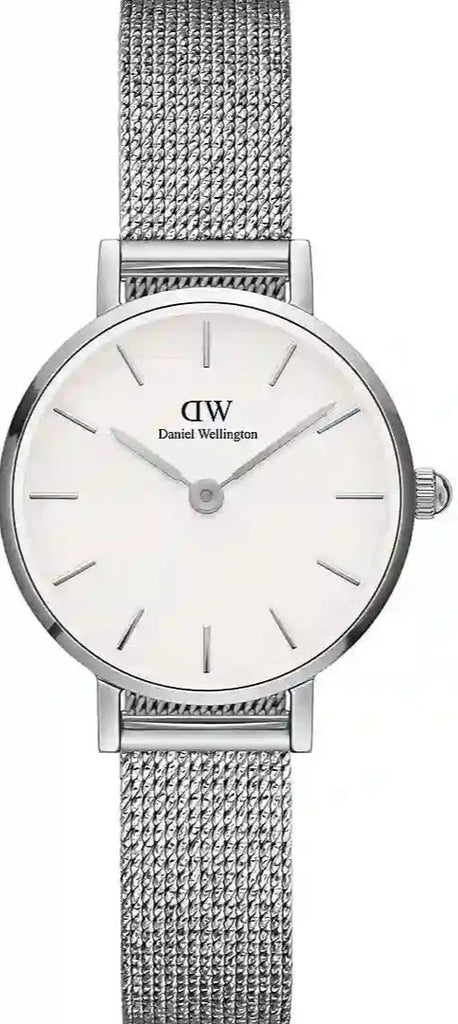 Daniel Wellington Classic Petite Sterling White Dial Silver Mesh Bracelet Watch for Women - DW00100442