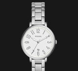 Fossil Jacqueline White Dial Silver Steel Strap Watch for Women - ES3969