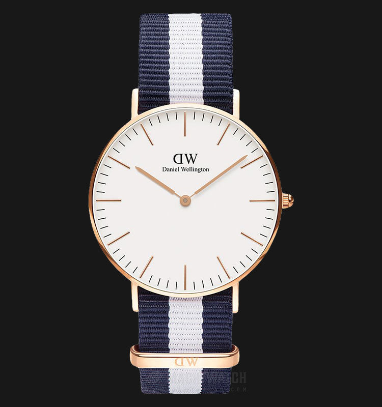 Daniel Wellington Classic Glasgow White Dial Two Tone NATO Strap Watch For Women - DW00100031