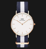 Daniel Wellington Classic Glasgow White Dial Two Tone NATO Strap Watch For Women - DW00100031