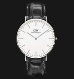 Daniel Wellington Classic Reading White Dial Black Leather Strap Watch For Men - DW00100028