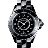 Chanel J12 Diamonds Black Dial Black Steel Strap Watch for Women - J12 H2569