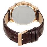 Guess Horizon Quartz Champagne Dial Brown Leather Strap Watch For Women - W0380G4
