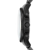 Michael Kors Lexington Chronograph Black Dial Black Steel Strap Watch For Men - MK8591