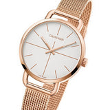 Calvin Klein Even White Dial Rose Gold Mesh Bracelet Watch for Women - K7B23626