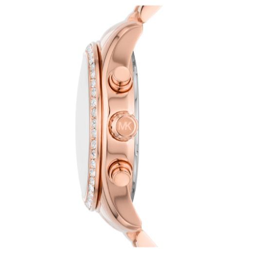 Michael Kors Lexington Chronograph Rose Gold Dial Rose Gold Steel Strap Watch for Women - MK7242