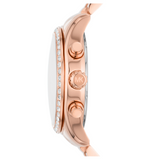 Michael Kors Lexington Chronograph Rose Gold Dial Rose Gold Steel Strap Watch for Women - MK7242