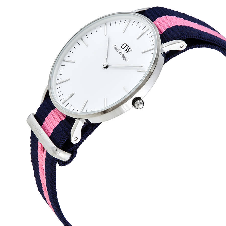Daniel Wellington Classic Winchester White Dial Two Tone Nylon Strap Watch For Women - DW00100049