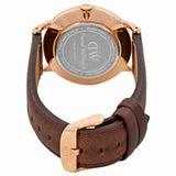 Daniel Wellington Dapper York White Dial Brown Leather Strap Watch For Men - DW00100085