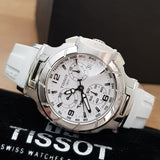 Tissot T Race Lady Chronograph White Dial White Rubber Strap Watch for Women - T048.217.17.017.00