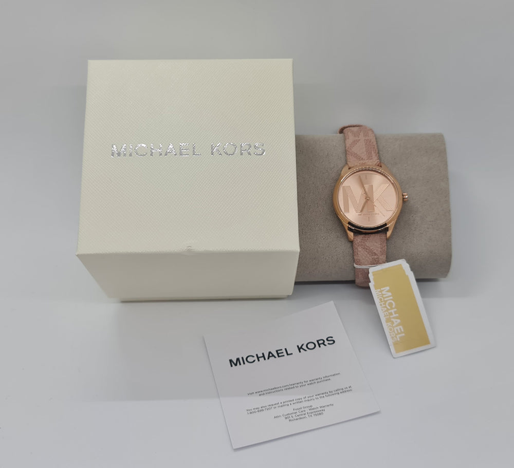 Michael Kors Jaycie Quartz Rose Gold Dial Pink Leather Strap Watch for Women - MK2879