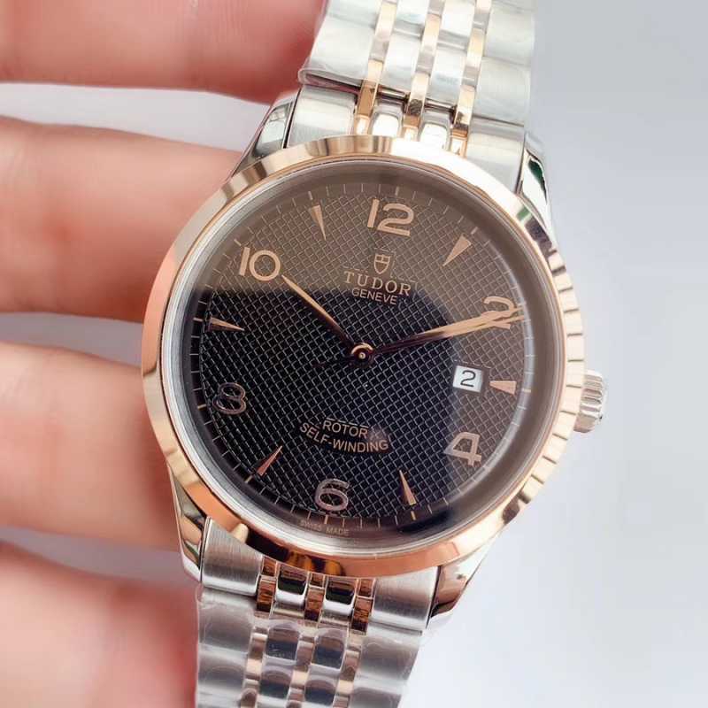 Tudor 1926 Automatic Black Dial Two Tone Steel Strap Watch for Men - M91651-0003