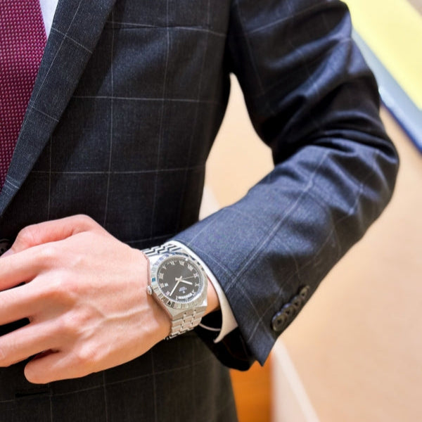 Tudor Royal Automatic Black Dial Silver Steel Strap Watch for Men - M28600-0003