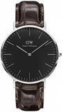 Daniel Wellington Classic York Black Dial Brown Leather Strap Watch For Men - DW00100134