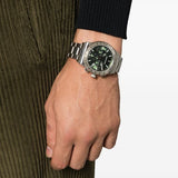 Salvatore Ferragamo 1927 Chrono Green Dial Silver Steel Strap Watch for Men - SFKZ00423