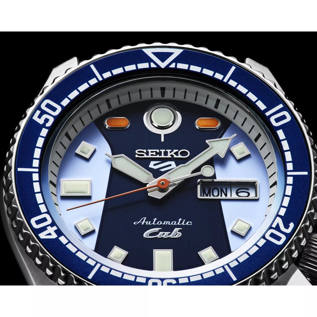 Seiko 5 Sports Honda Super Cub Limited Edition Blue Dial Two Tone NATO Strap Watch For Men - SRPK37K1