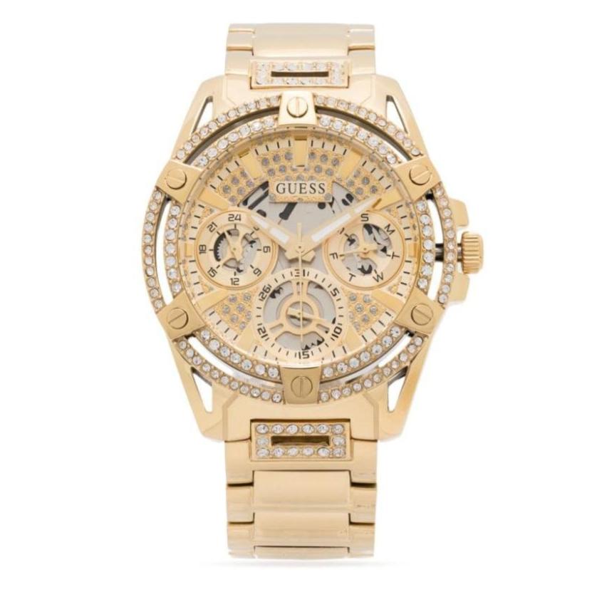 Guess Queen Quartz Gold Dial Gold Steel Strap Watch For Women - GW0464L2