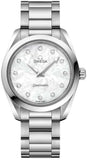 Omega Seamaster Aqua Terra Quartz Diamonds Mother of Pearl Dial Silver Steel Strap Watch for Women - 220.10.28.60.55.001