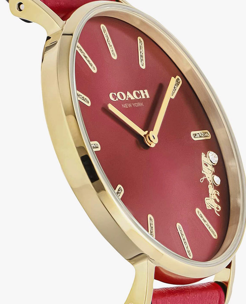 Coach Perry Red Dial Red Leather Strap Watch for Women - 14503852